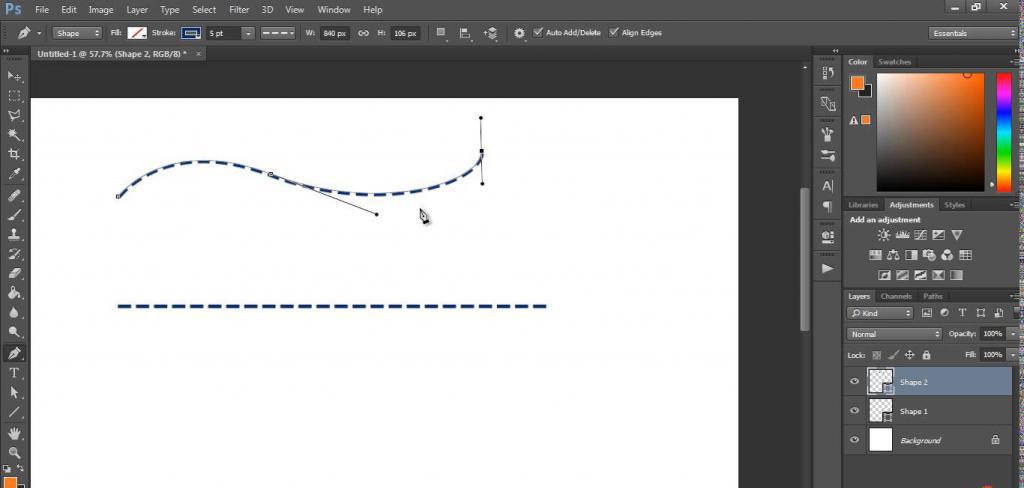 Drawing a dashed line