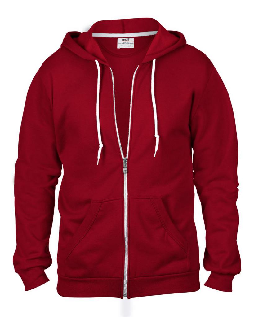 Red sweatshirt with a lock