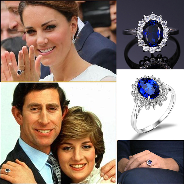 Обручальное кольцо принцессы дианы с сапфиром