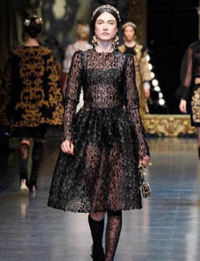 Чёрное платье Dolce Gabbana с кружевом