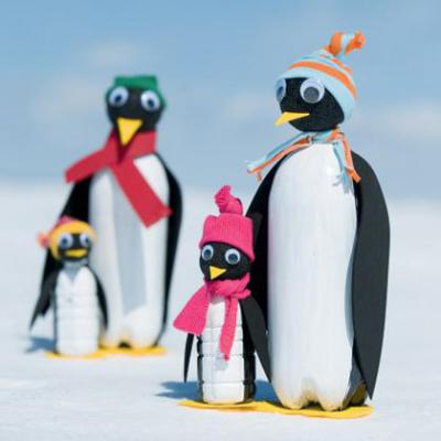 Пингвин из пластиковой бутылки-поделка в школу